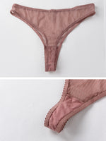 New Style Lingerie for Women with Large Busts, Ultra-Thin Sexy Striped Bra, Side Breast Reduction, Anti-Sagging, Adjustable Bra Set