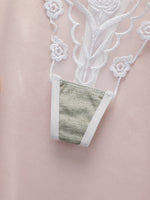 6pcs Ladies' New Lace Sexy Black And White Embroidered Flower Print Sexy Set Thong Underwear C2648