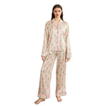 Women Christmas Pajamas Set Bow/Santa/Tree Print Long Sleeve Shirts Tops and Pants Sleepwear 2 Pieces Loungewear Suits