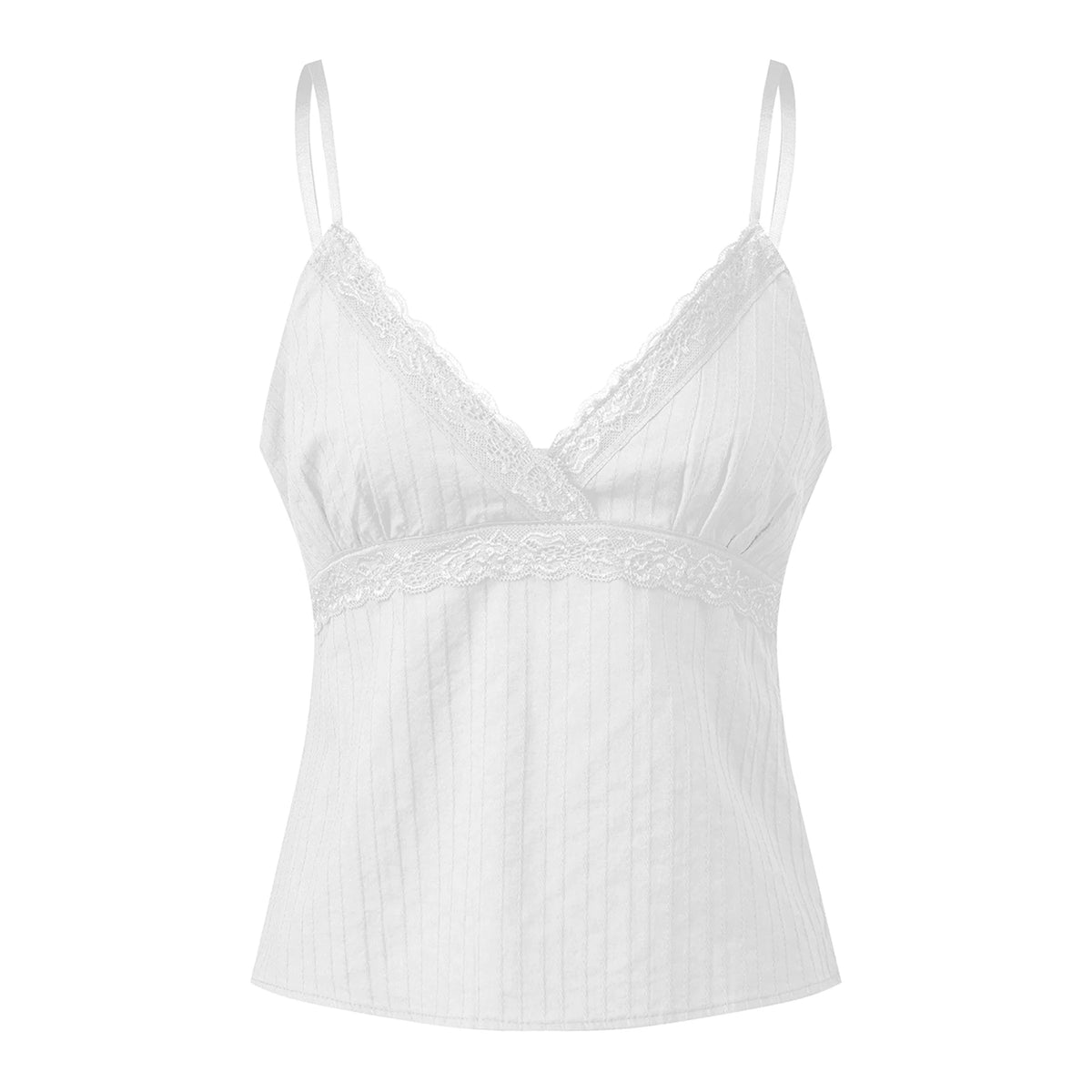 Women Lace Trim Vest Spaghetti Strap V-neck Corset Tank Tops Daily Casual Party Club Retro Elegant Camisole Shirts Summer
