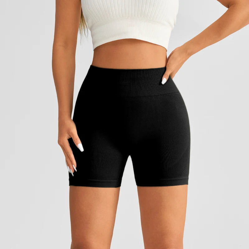 Women High Waist Yoga Shorts With Luminous Strips Sportswear Woman Gym Shorts Legging Fitness Running Activewear Workout Clothes
