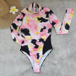 Print Long Sleeve Swimsuit 2026 Sexy Women Swimwear Female Push Up Bikini Surfing Suit Zipper Sport Swimming Bodysuit Beachwear