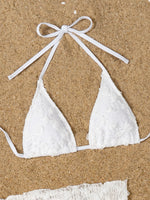 DEKA Triangle Tulle Bikini Set New Sexy Women Swimsuit 3 Pieces Swimwear Female Brazil Bikini Set Bathing Suit Swimming Suit