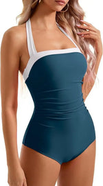 New Black White Splice Slim Fit Abdomen Control Monokini Swimsuit High Elastic Quick Dry Polyester Fabric Swimsuit