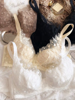 Sexy Lace Embroidery Push Up Bra French Ultra Thin Women Underwear Mesh Breathable Intimates Lingerie Plus Size CDE Cup Bras