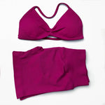 2 Pieces Gym Set Women Workout Clothes Scrunch Shorts Set Halter Sports Bra Fitness Top Woman Sportswear Yoga Set Outfits