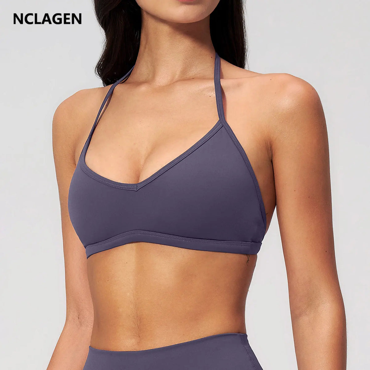 NCLAGEN Sport Bra High SuportAdjustable Straps Yoga Halter Top Women Thin Strap Fitness Gym Clothes Workout Pilates Underwear