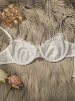 Hot selling women's sexy embroidered lace flower bra without steel ring gathering push up close fitting underwear MR2639