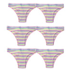 6PCS/Set Cotton Panties For Women Striped Briefs Low Waist Bottoms Female Sports Underpants Seamless Underwear Sexy Lingerie