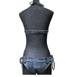 DEKA New Sexy Denim Bikini Set Beach Suit Split Blue Swimsuit Summer Jeans Shorts Female Short Women Two-piece Swimwear