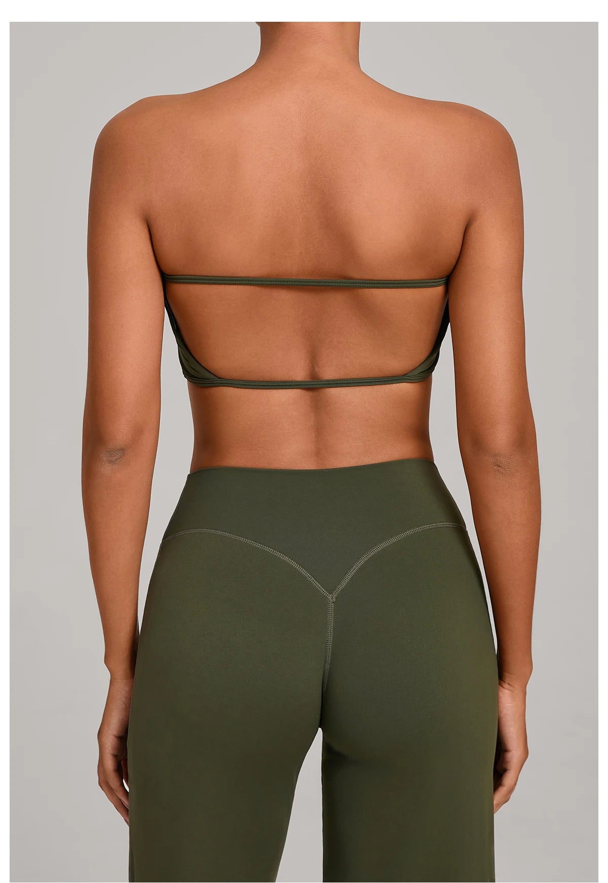 Padded Backless Bandeau Sports Bra Gym Women Crop Tube Top Seamless Yoga Top Sexy Workout Sportswear Push-up Fitness Underwear