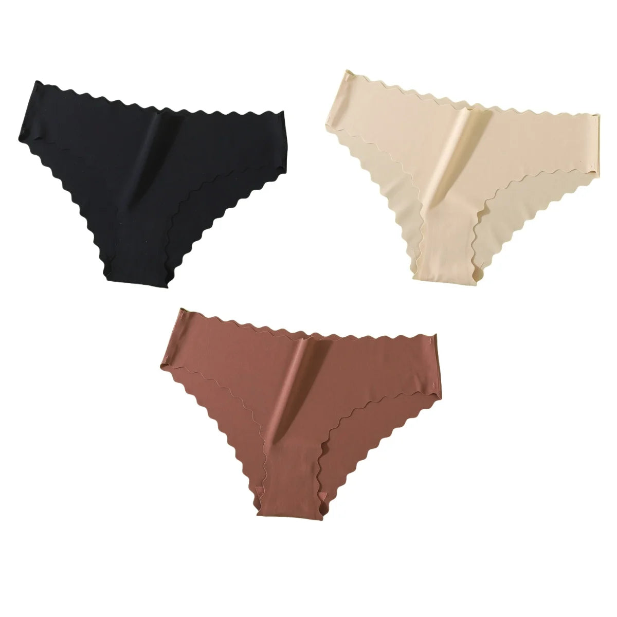 3Pcs/Set Ice Silk Panties Women Low Rise Briefs Female Underpants Invisible Underwear Sexy Lingerie Seamless Bottoms XS-XL