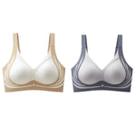 2Pcs/Set Non-wire Push-Up Bras Women's Anti-sagging Lift-up Bra Side Support Adjustable Straps No Show Plus Size Underwear M-4XL
