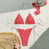 Red Plaid String Halter thong Micro Bikini for Women Mini Swimwear Lace-up Sexy Swimsuit Bathing Suit Triangle Bikinis Sets 2026