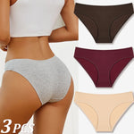 3Pcs Women Cotton Panties for Women Sexy S-XL Low Waist Briefs Female Breathable Underwear Girl Intimates Lingerie Solid Color