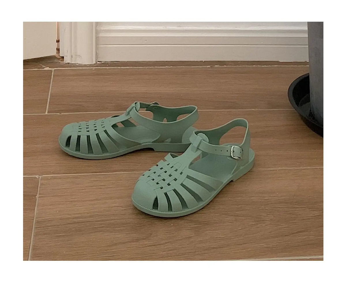 Women Rome Sandals Cut-out Gladiator Style Summer Shoes Soft PVC Peep Toe Girls Student Street Outdoor Sandals