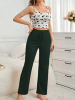 New Women's Pajamas Home Clothes Summer Sexy and Comfortable Printed Straps Casual Wide Leg Pants Pajama Set Hot Selling Y2K