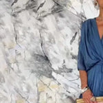 Women's Flowy Chiffon Wedding Guest Dress Ruffle Half Sleeve Empire Waist Ruched Wrap Dress V Neck Tiered Swing Dresses