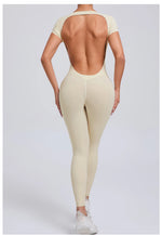 One-piece Yoga Padded Backless Suit Female Rompers Quick Dry Yoga Clothing Workout Bodysuits Scrunch Sports Jumpsuit Women