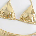 Sexy Red Shiny Triangle Micro Thong Bikinis Sets for Women Mini Swimwear Bathing Suits String Halter Bikini Mujer Swimsuit 2026