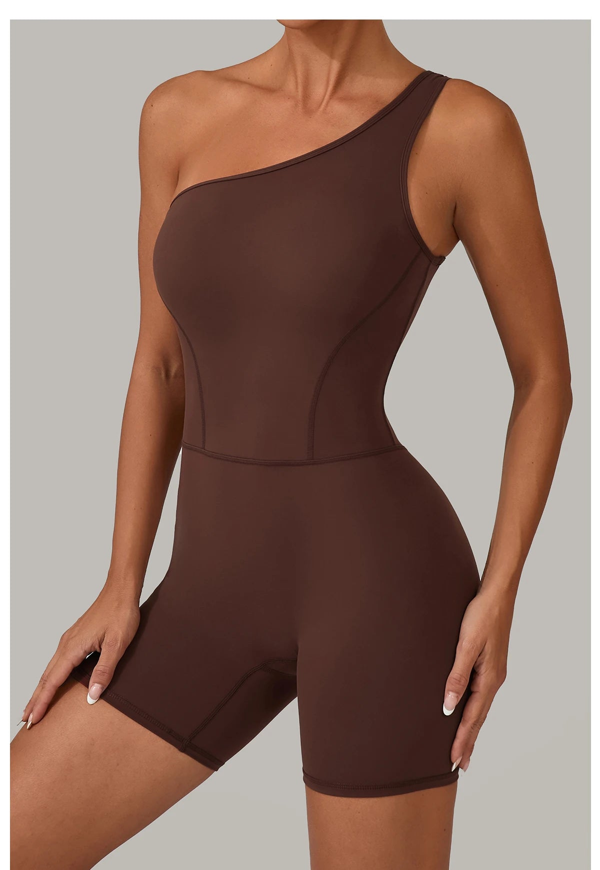 One Shoulder Women Sports Jumpsuit Sleeveless Yoga Rompers Backless Sportswear Women Workout One Piece Bodysuits Female