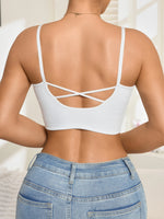 Women's Cropped Padded Camisole Tank Top Solid Korean Sleeveless Tank Top Beauty Underwear