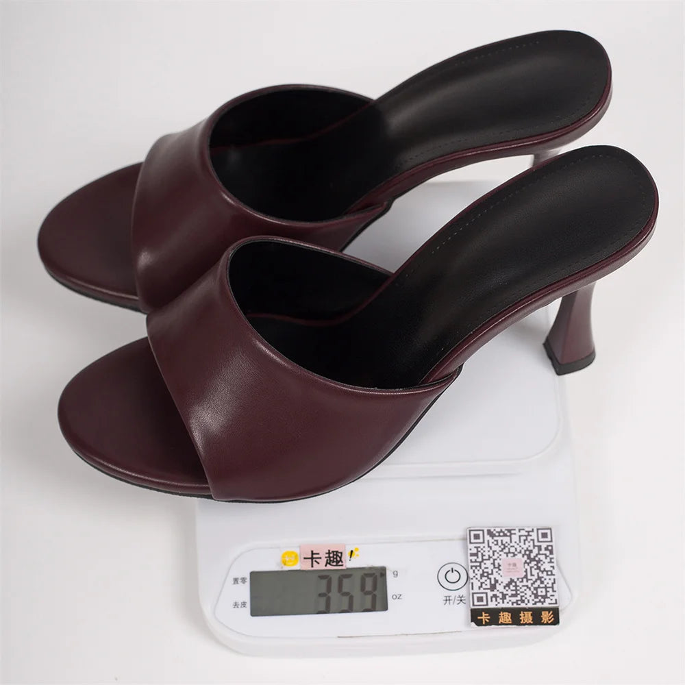 Big Size 42 Gold Sexy Slide Sandals Women Stiletto High Heel Party Slide Heels Backless High Heel Club Wedding Mules Shoes