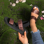 Fashion Trend Women Summer Platform Sandals Bling Style Slip-on Shoes Soft EVA Light Weight Girls Student Street Beach Sandalias