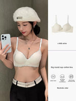 Deep V Knitting Bra Women's Underwear Small Chest Sexy Push Up Lingerie Seamless Bra for Women Bra Thick Bralette 32-38AB