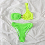 Sexy Seashell High Waisted Bikini 2026 Women Swimsuit Two Pieces Swimwear Female Bikinis Set Neon Green Bathing Suits Biquini