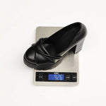 Plus Size Cross Soft PU Upper Platform Ultra Coarse Heel Shallow Breathable High Heels Office Women's Shoes