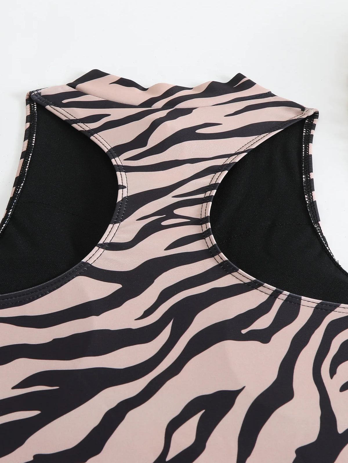 Zebra Print One Piece Swimsuit Woman High Neck Bodysuit Zipper Swimwear Beach Wear Leopard 2024 Bathing Suits Holiday Summer