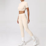 2PCS Yoga Suit Sports Set Women Quick-Drying Gym Set Women Tracksuit Running Workout Long Sleeve Sports Shirt Yoga Clothing