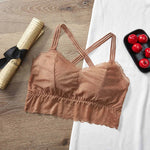 Lace Crop Top Women Seamless Underwear Padded Crop Tops Female Sexy Lingerie Fashion Women Tank Top Lace Camisole