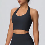 Sexy Gym Women's Sports Bra Breathable Hanging Neck Backless Sports Bra Women's Comfortable Exercise Pilates Training Yoga Top