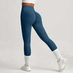 Seamless High Elastic Yoga Pants Side Pocket Design Tummy Control Butt Lift Running Training Sport Leggings For Women