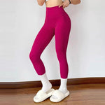 Nude Yoga Leggings Women High Waist One-piece Fitness Wear-free Underwear Belt Pocket Sports Pilates Trousers Fitness Pants