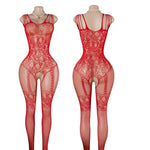 Transparent Fishnet Hollow Lingerie Set Women Hanging Neck Erotic Crotchless Bodystockings Open Bras BodySuits Hot Underwear Set