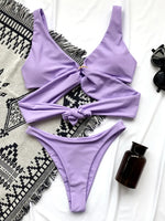 Sexy Adjustable Rings Cross Bandage Bikini Female Swimsuit Women Swimwear Two-pieces Bikini set Bather Bathing Suit Swim Lady