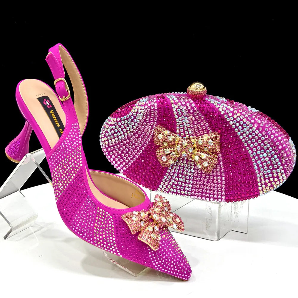 DoershowAfrican fashion Italian Shoes And Bag Sets For Evening Party With Stones coffee Italian Handbags Match Bags! Ho1-1