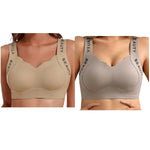 2Pcs/Set Bras Non-wire Push Up V-neck Bra Women Seamless Underwear Padded No Rims Support Brasiere Sexy Lingerie M-3XL