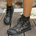 New 2026 Women's Casual Cool Boots Spring Summer Hollow Breathable Soft-soled Comfortable Flat-bottomed Short Boots