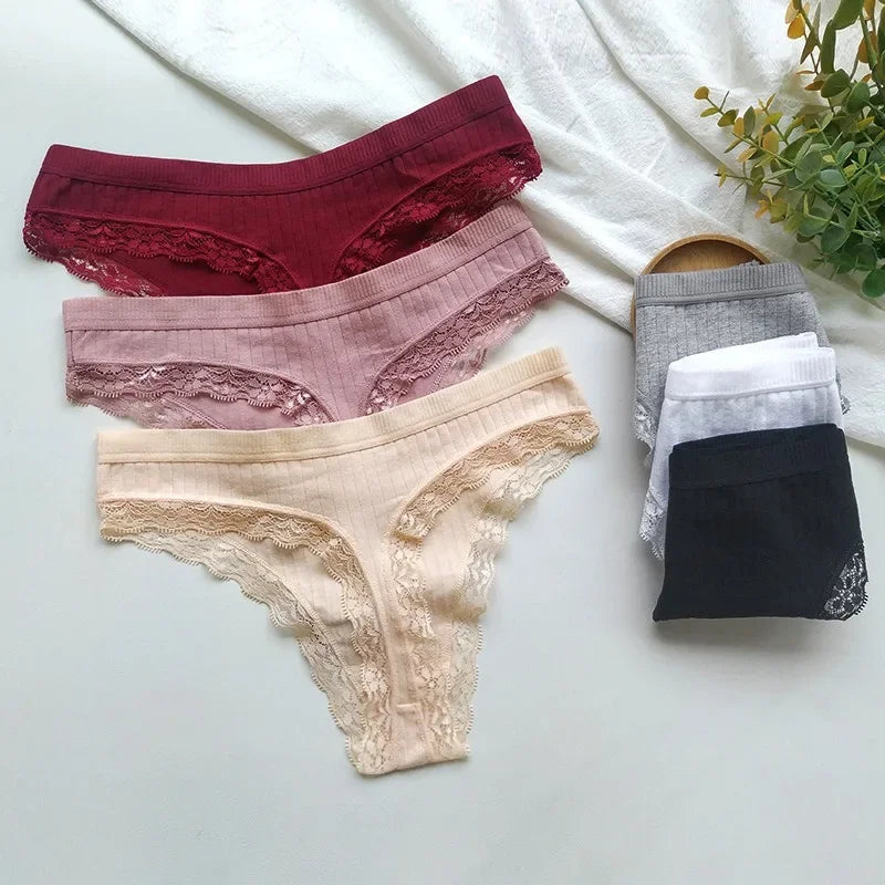 3Pcs/Set Cotton Panties Women G-string Female Underpants Sexy Lingerie Seamless Underwear Low Rise Panties M-XL Intimates