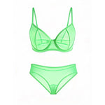 Sexy Ultra-Thin Fully Transparent Alluring Lingerie with Underwire, No Padding, Beautiful Back Bra, Hot Girl Push-Up Bra Set