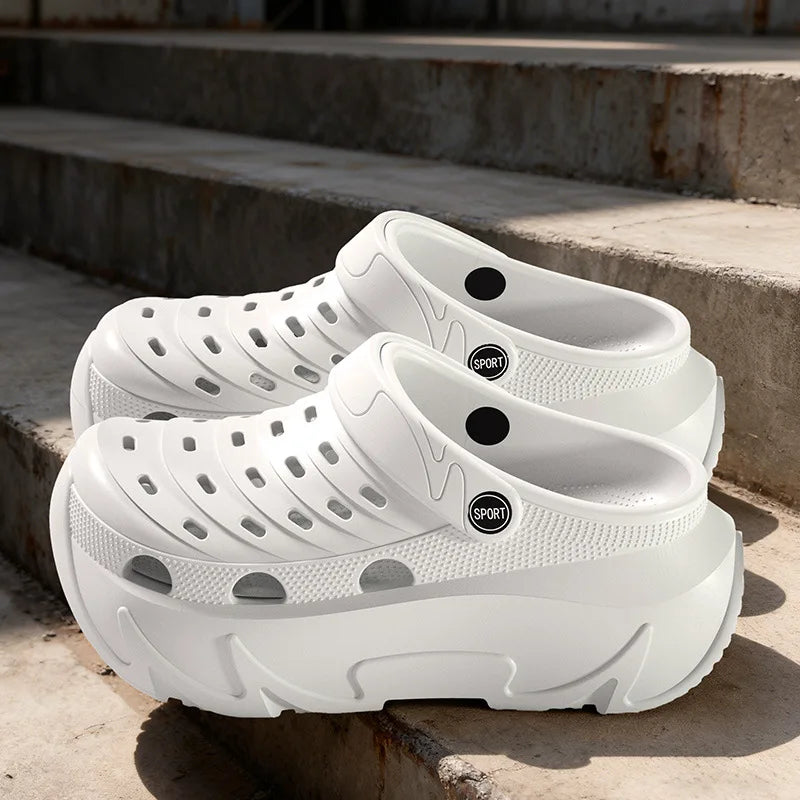 Thick Sole Fashion Clogs For Women Summer Platform Shoes Soft EVA Girls Indoor Street Slippers FemaleLeisure Wedges Sandals
