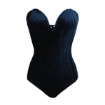 hirigin Women Strapless Neck Bodysuit Sexy Back Lace Up Bodysuit VelvetShapewear Bodycon Leotard Romper Jumpsuit Hot Sale