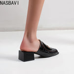 NASBAVI Out Outdoor Slippers Latest Luxury Shoes Women Designers Ladies Shoes and Sandals Wedding Shoes for Women Big Size 45 46