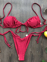 Sexy Ruffle Frilled Micro Thong Bikini 2025 Women Swimwear Female Swimsuit Two-pieces Bikini set String Bather Bathing Suit Swim