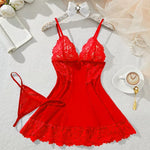 Ultra Sexy Women Hot Erotic Crotchless Lingerie Transparent Lace Dress Sleepwear Pajamas Set Sex Clothes lencería