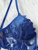 Floral Valentine Charming Brief Panty Underwear Sexy Nighty Fancy V Underwear Brief Set for Lady